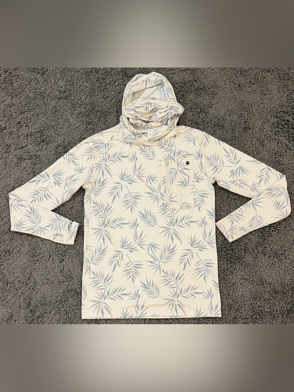 Jetty Skiff UV Hooded LST Shirt Built In Balaclava Oystex Fabric Fishing Shirt S